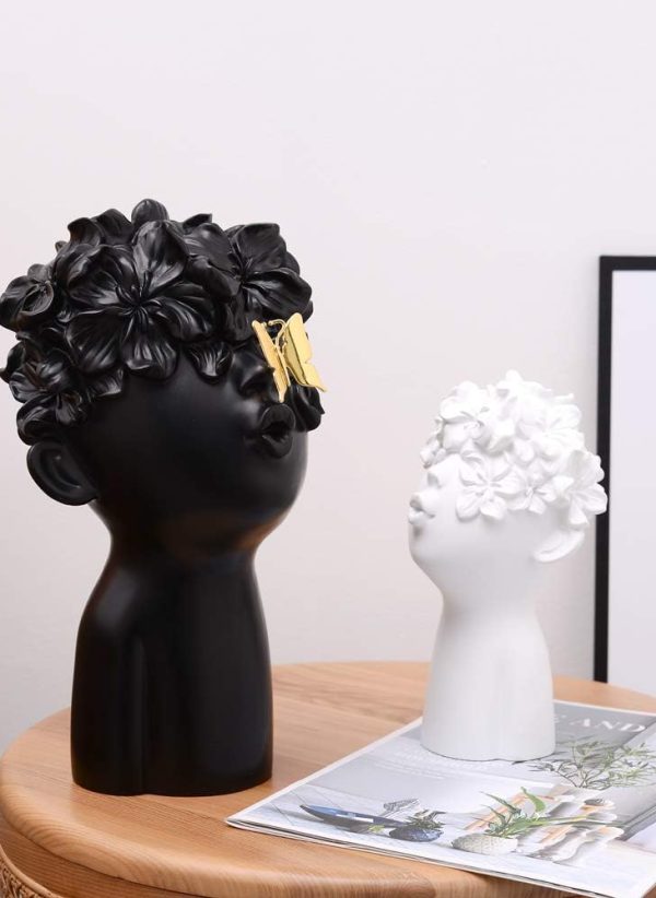 Blowing Kisses - Black and white - set of 2 statues - Image 2