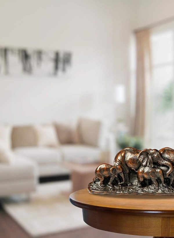 Resin Elephant Family Statue - Image 2