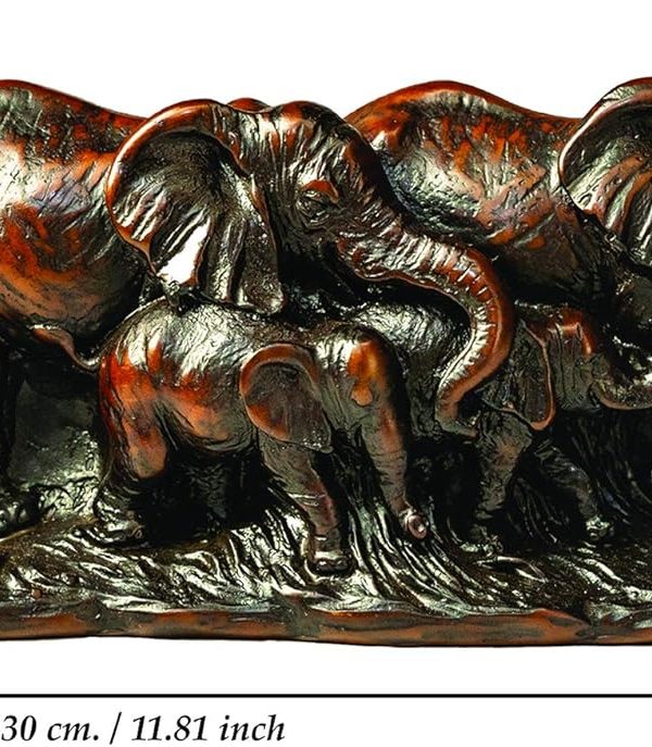 Resin Elephant Family Statue - Image 5