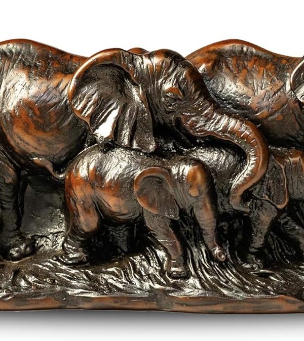 Resin Elephant Family Statue - Image 4